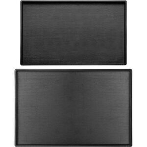 Black Serving Trays Rectangular Non Slip Plastic Cafeteria Tray Set Kitchen